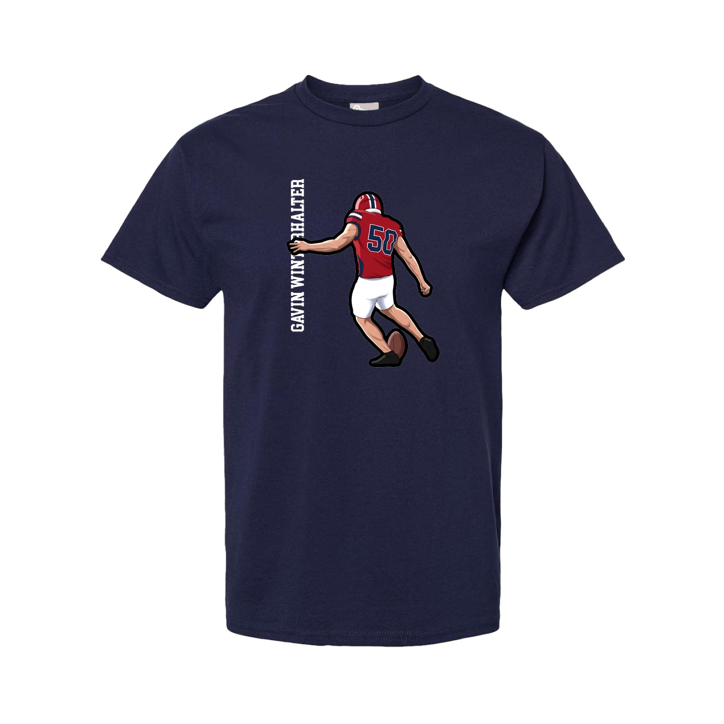 Tee — Name Vertical in Navy