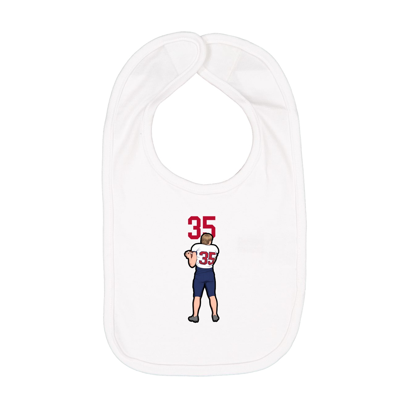 Infant Bib — Number Top in White