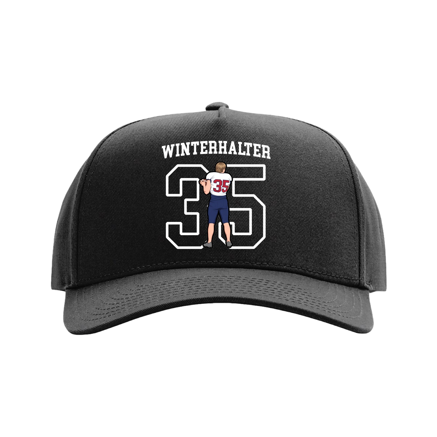 Full Fabric Five-Panel Champ Cap — Shirsey in Black
