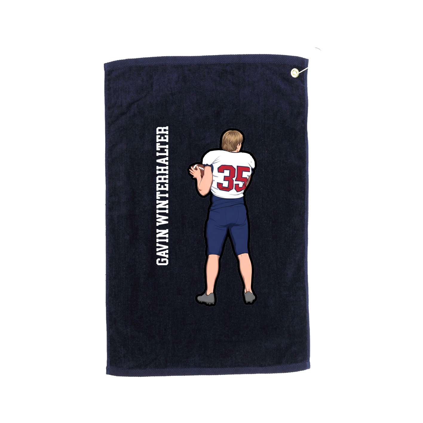 Golf Towel — Name Vertical in Navy