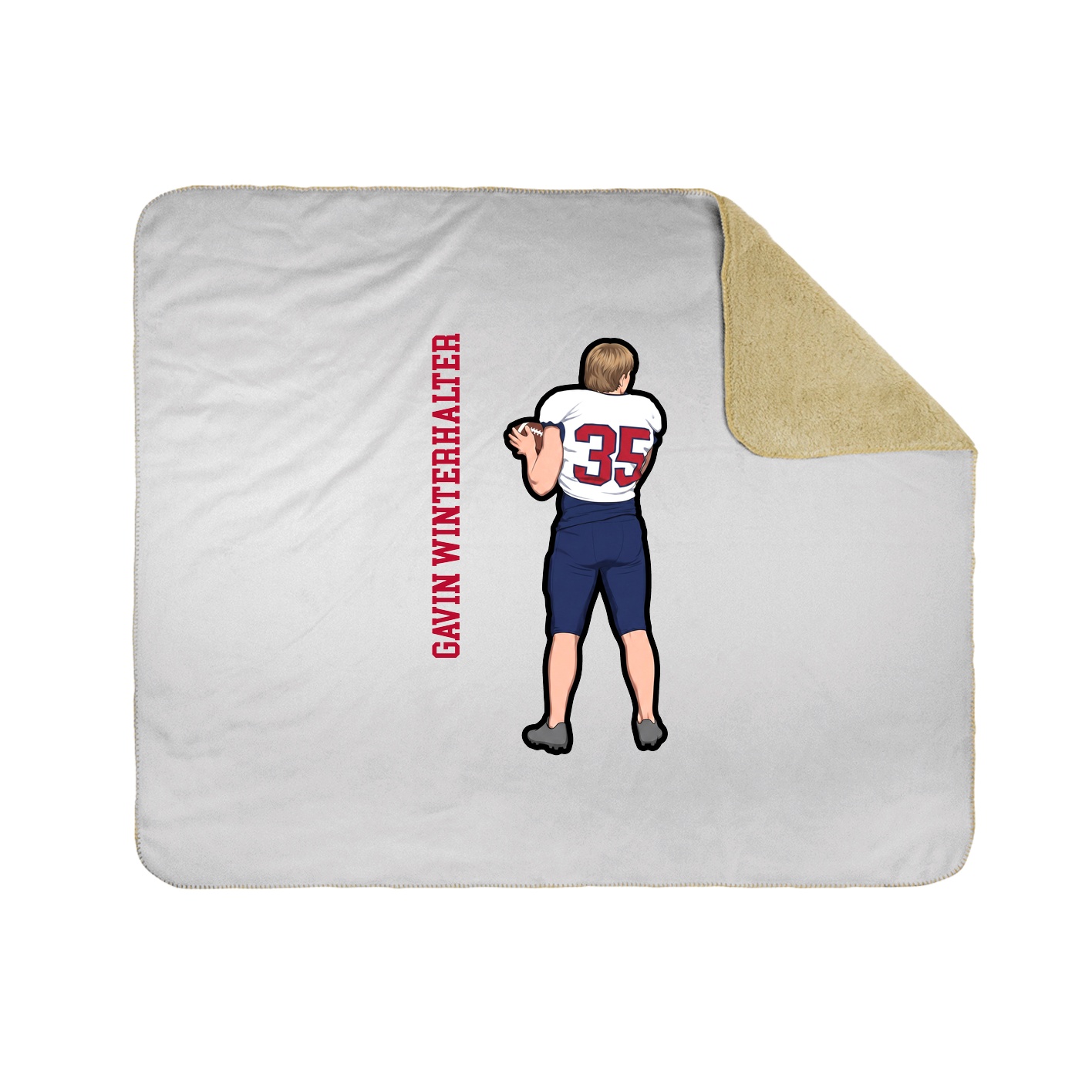 Throw Blanket — Name Vertical in White
