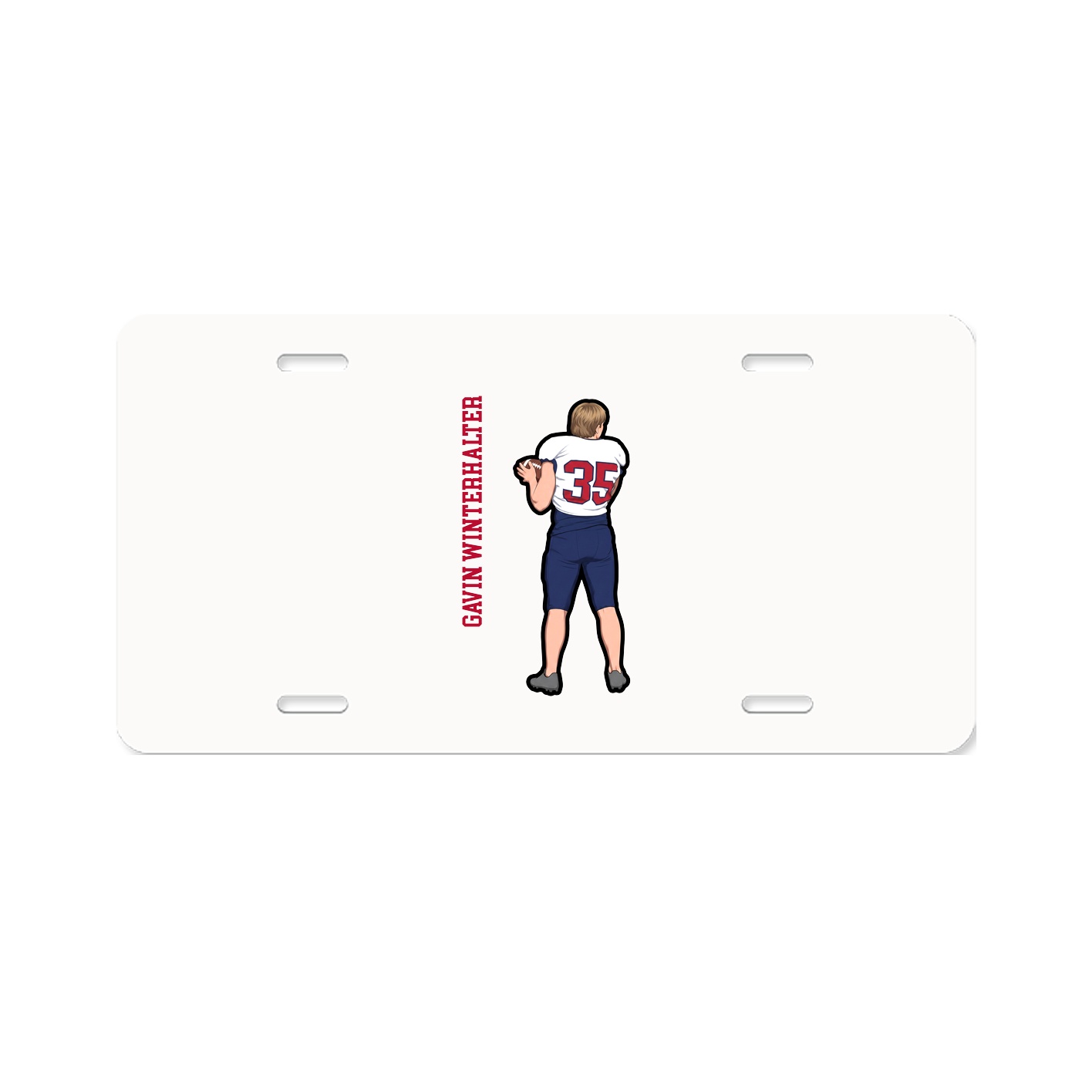 License Plate — Name Vertical in Classic