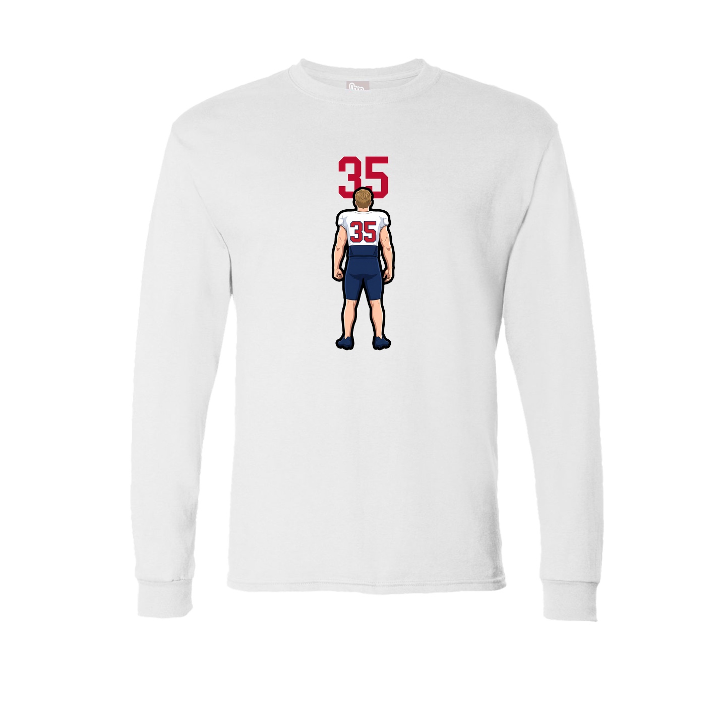 Long Sleeve Tee — Number Top in White