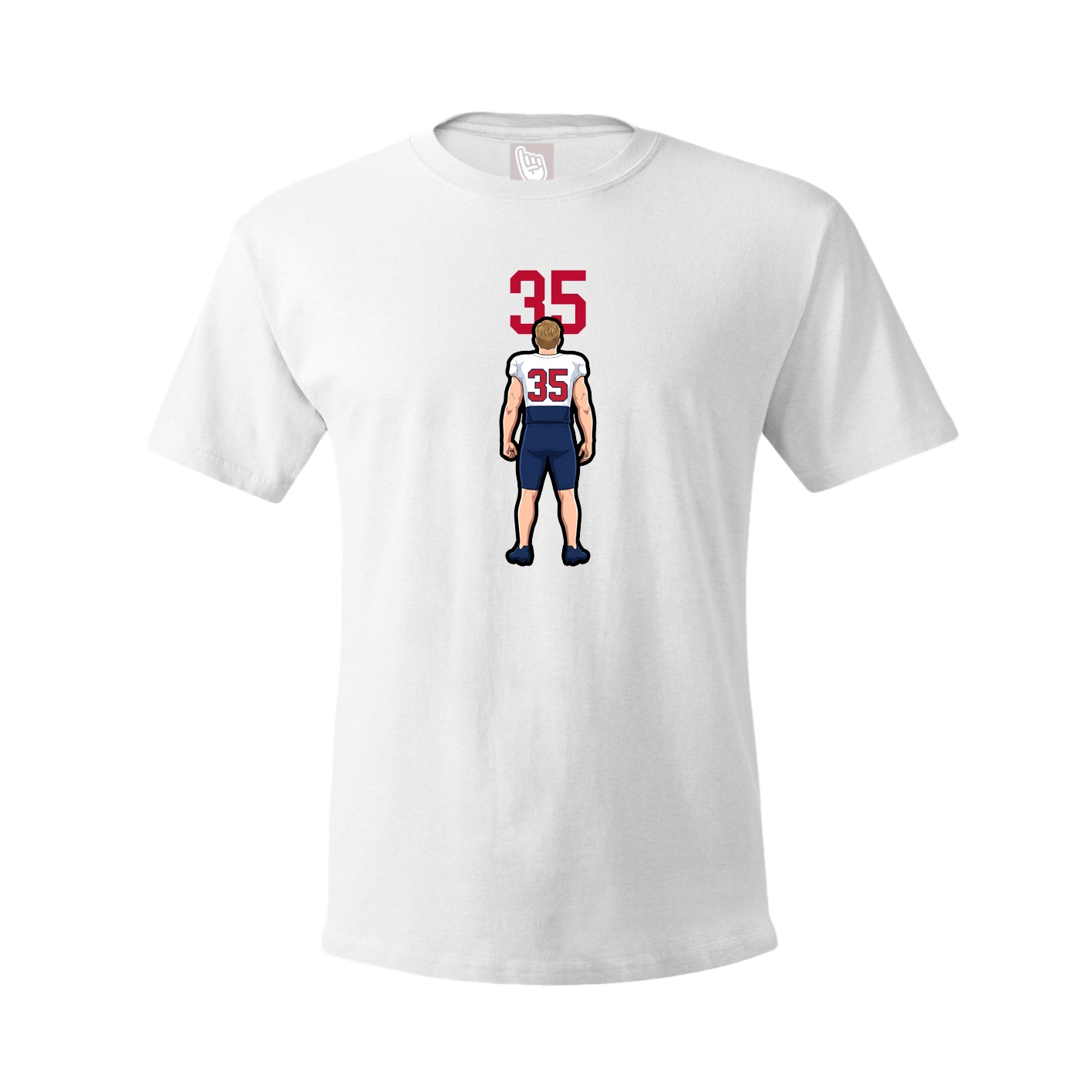 Youth Tee — Number Top in White