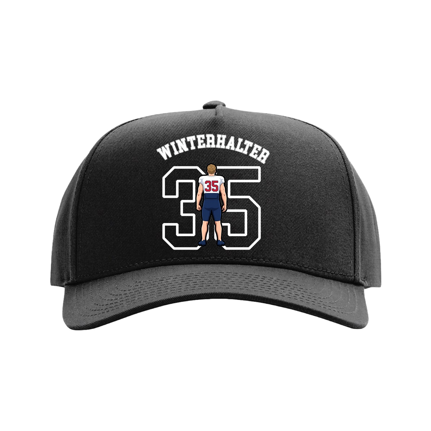 Full Fabric Five-Panel Champ Cap — Shirsey Arch in Black