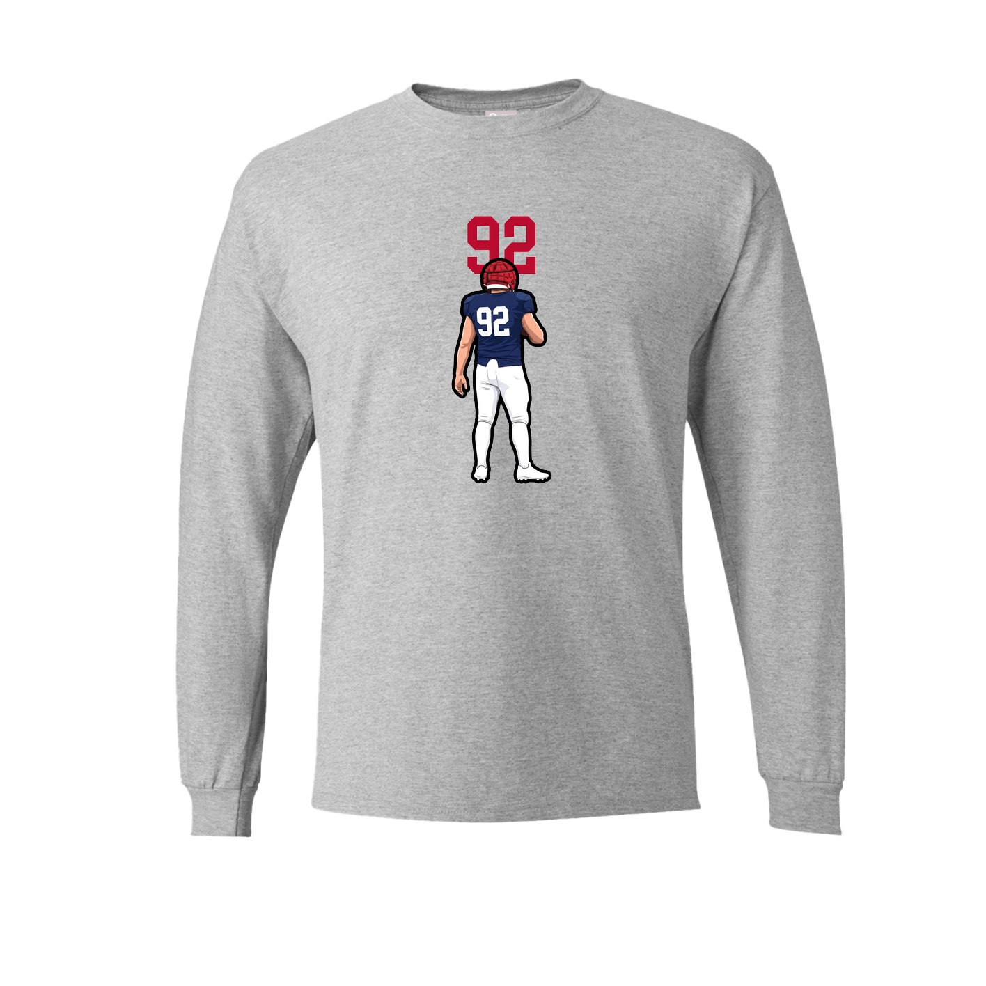 Long Sleeve Tee — Number Top in Grey