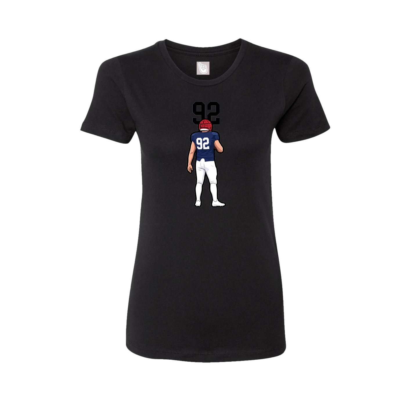Fitted Women's Tee — Number Top in Black