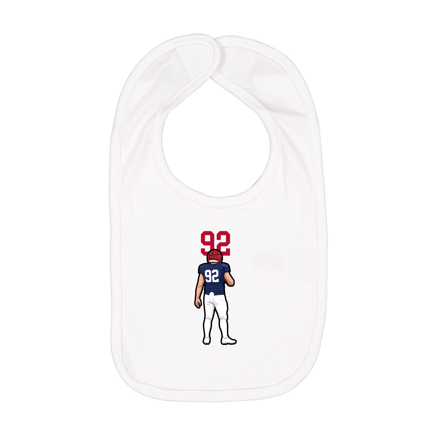 Infant Bib — Number Top in White