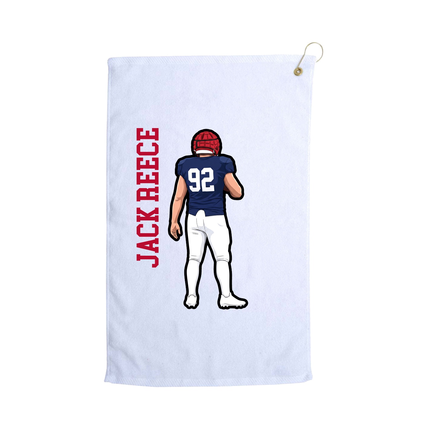 Golf Towel — Name Vertical in White