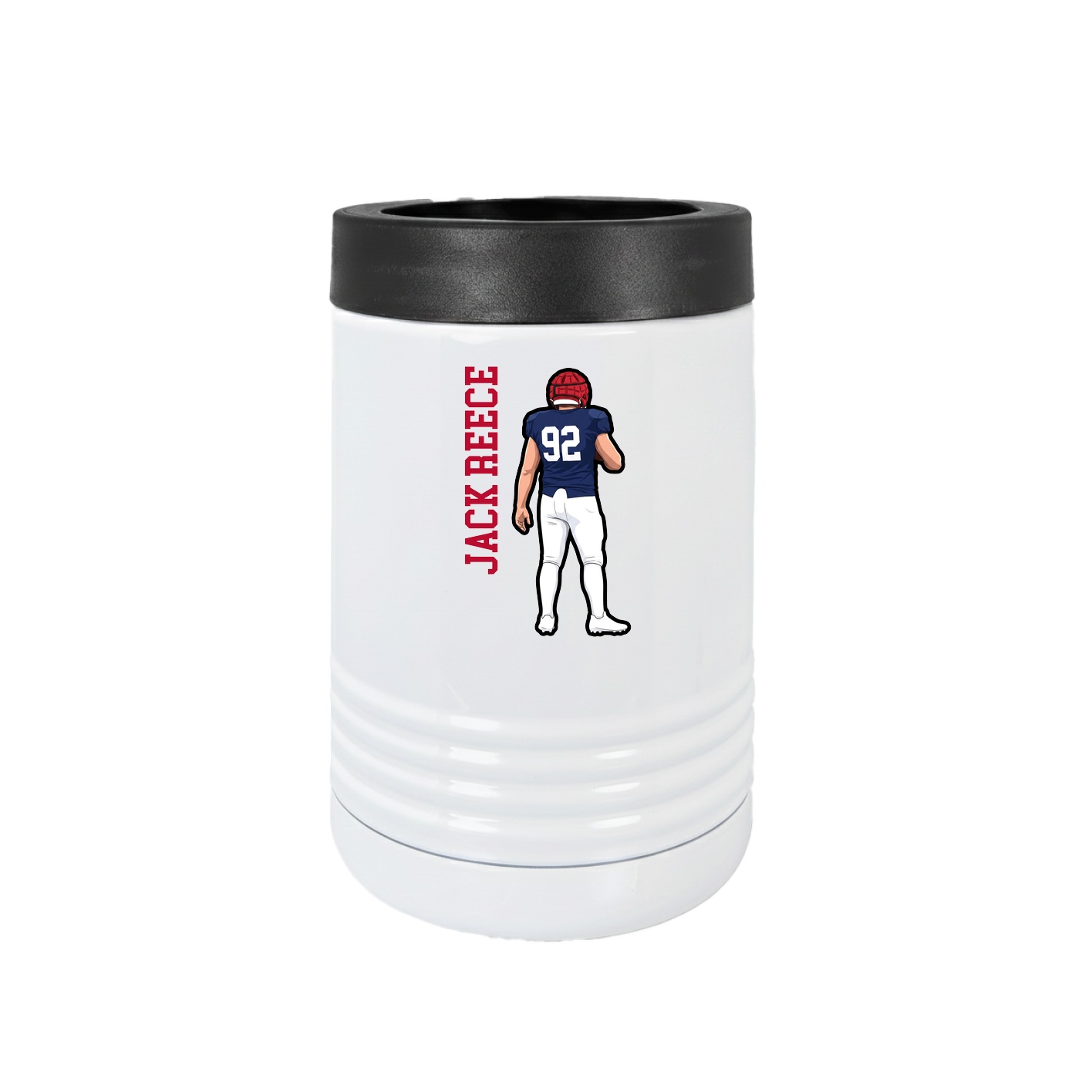 Beverage Holder — Name Vertical in White
