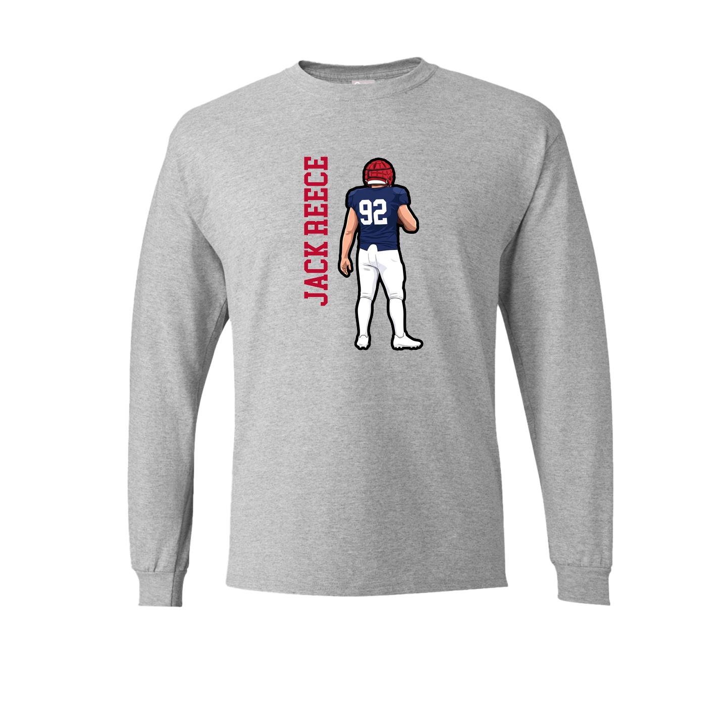 Long Sleeve Tee — Name Vertical in Grey
