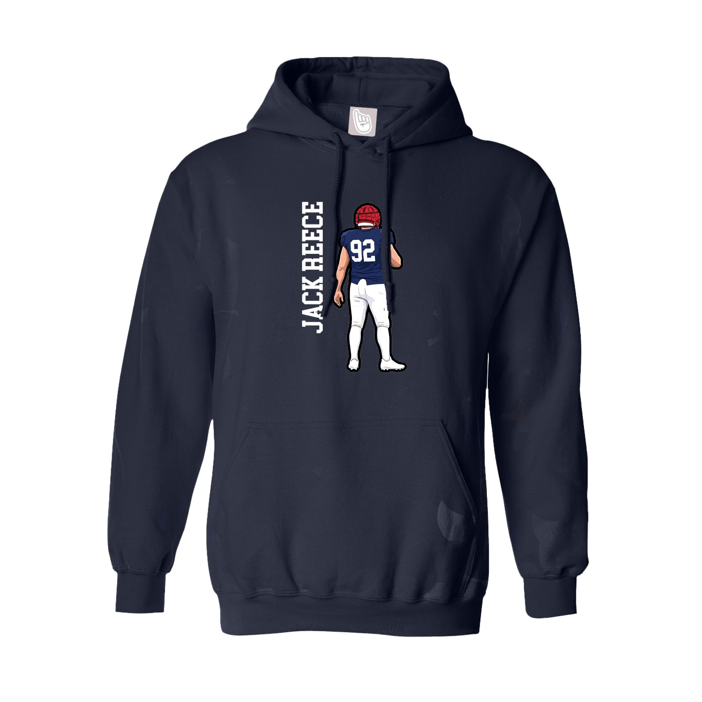 Hoodie — Name Vertical in Navy