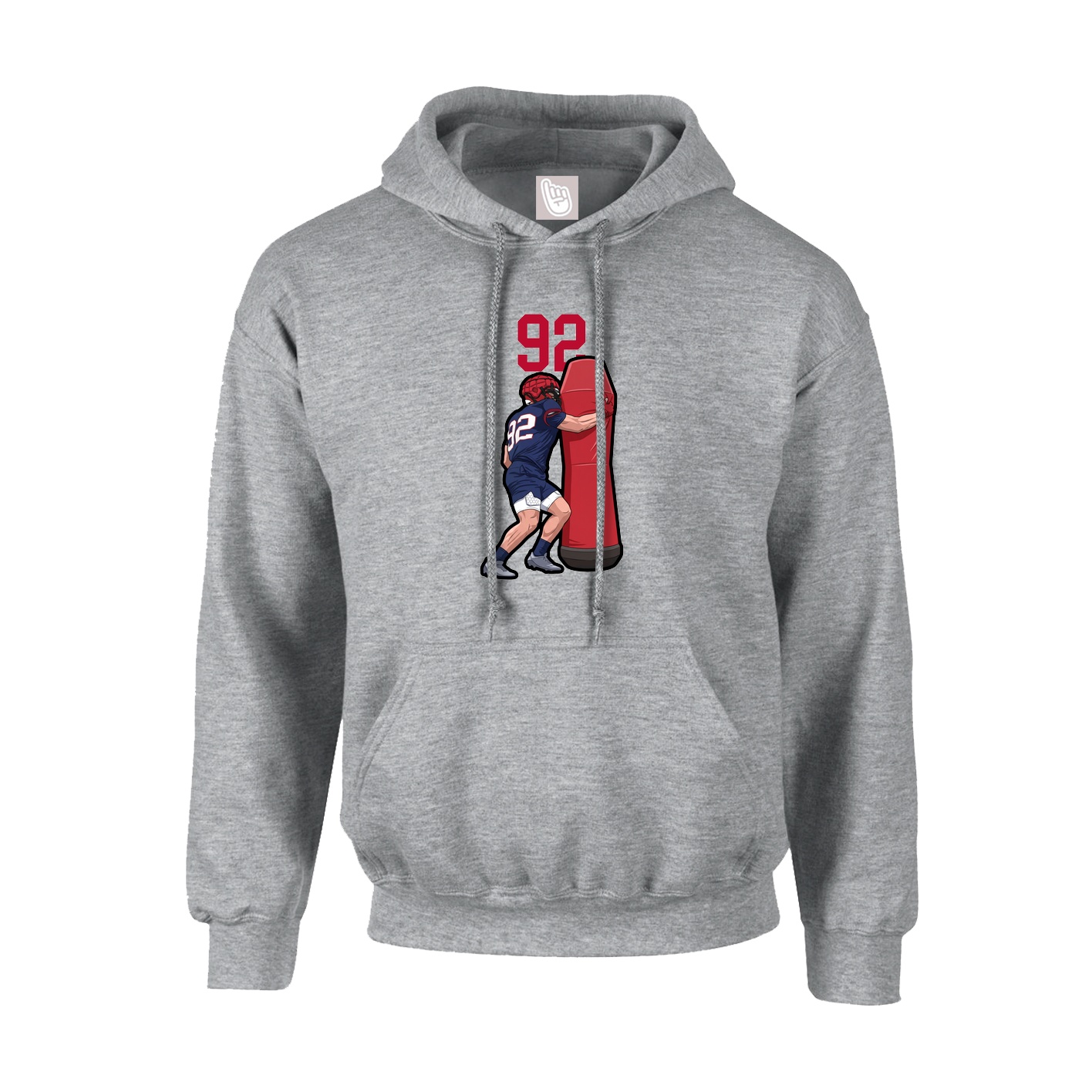Hoodie — Number Top in Grey