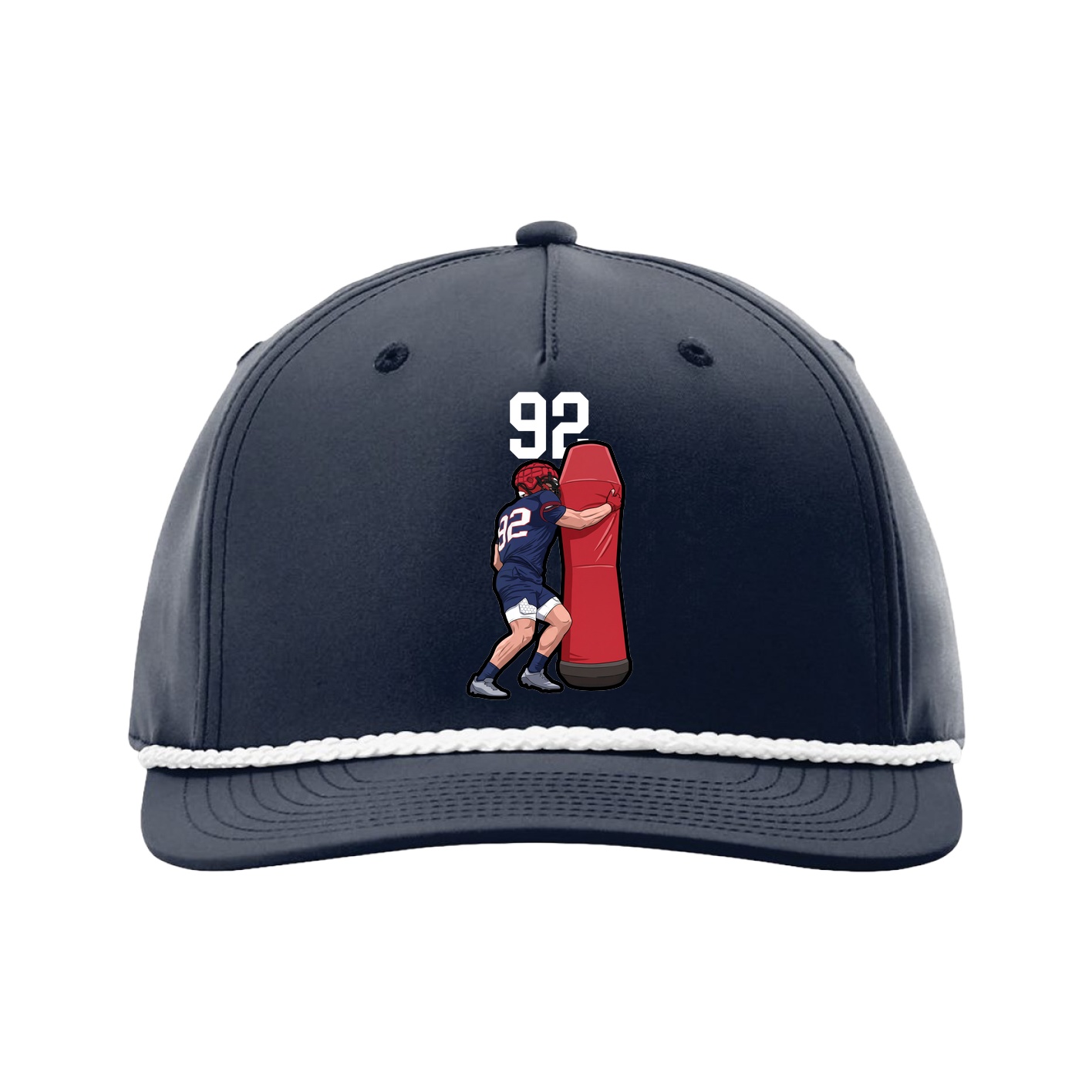 Five-Panel Classic Rope Cap — Number Top in Navy