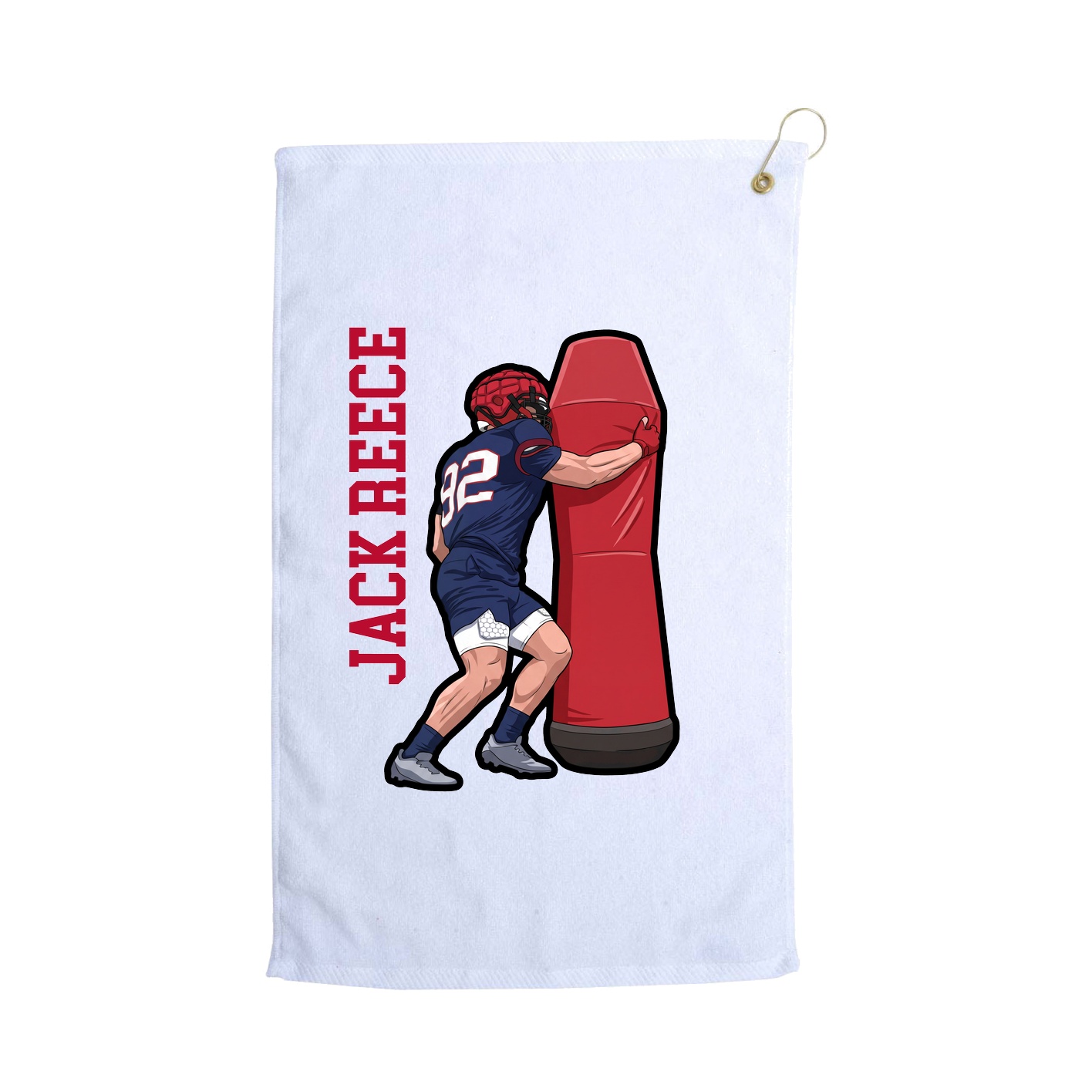 Golf Towel — Name Vertical in White
