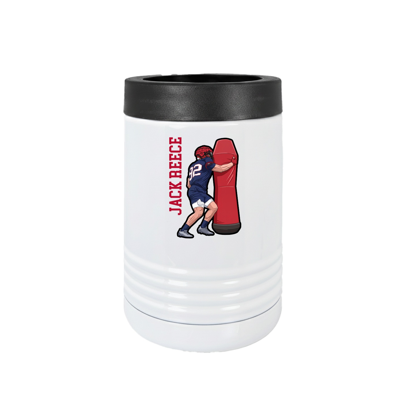 Beverage Holder — Name Vertical in White