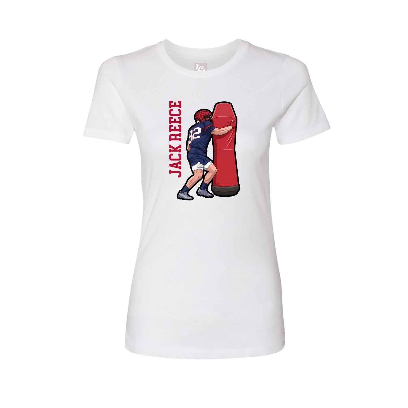Womens Tee — Name Vertical in White