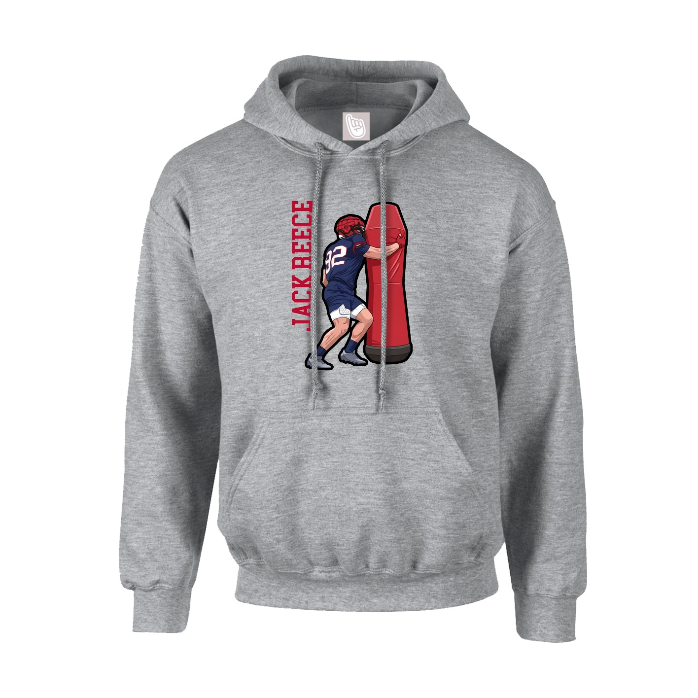 Youth Hoodie — Name Vertical in Grey