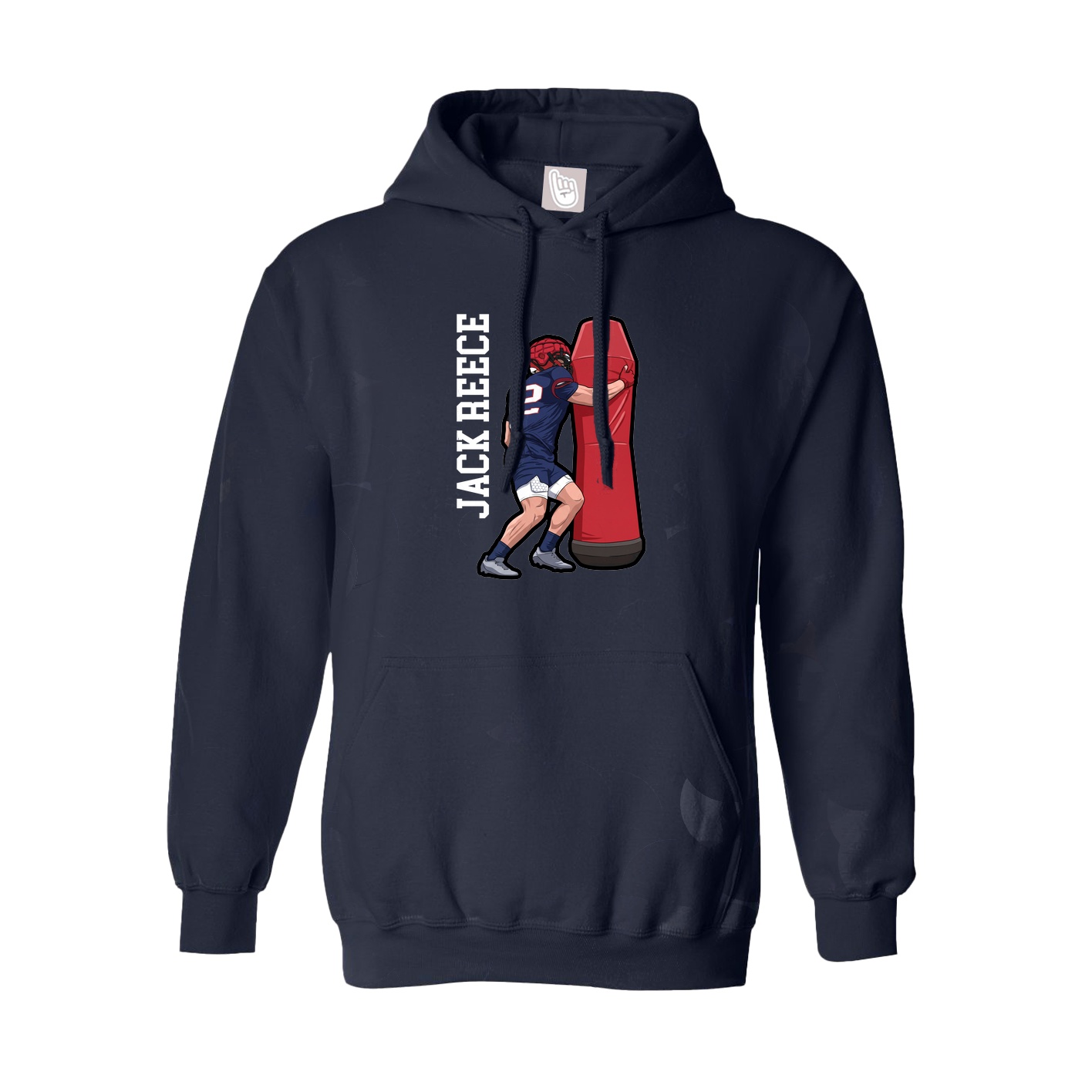 Youth Hoodie — Name Vertical in Navy
