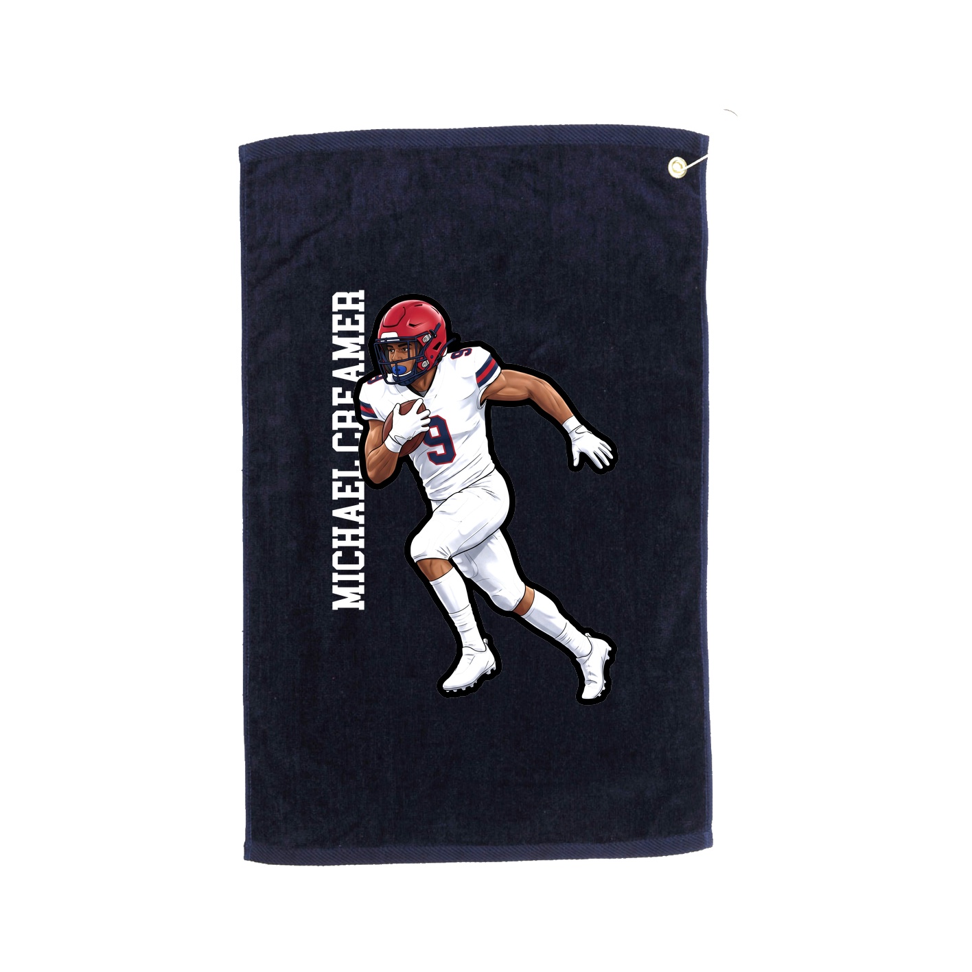 Golf Towel — Name Vertical in Navy