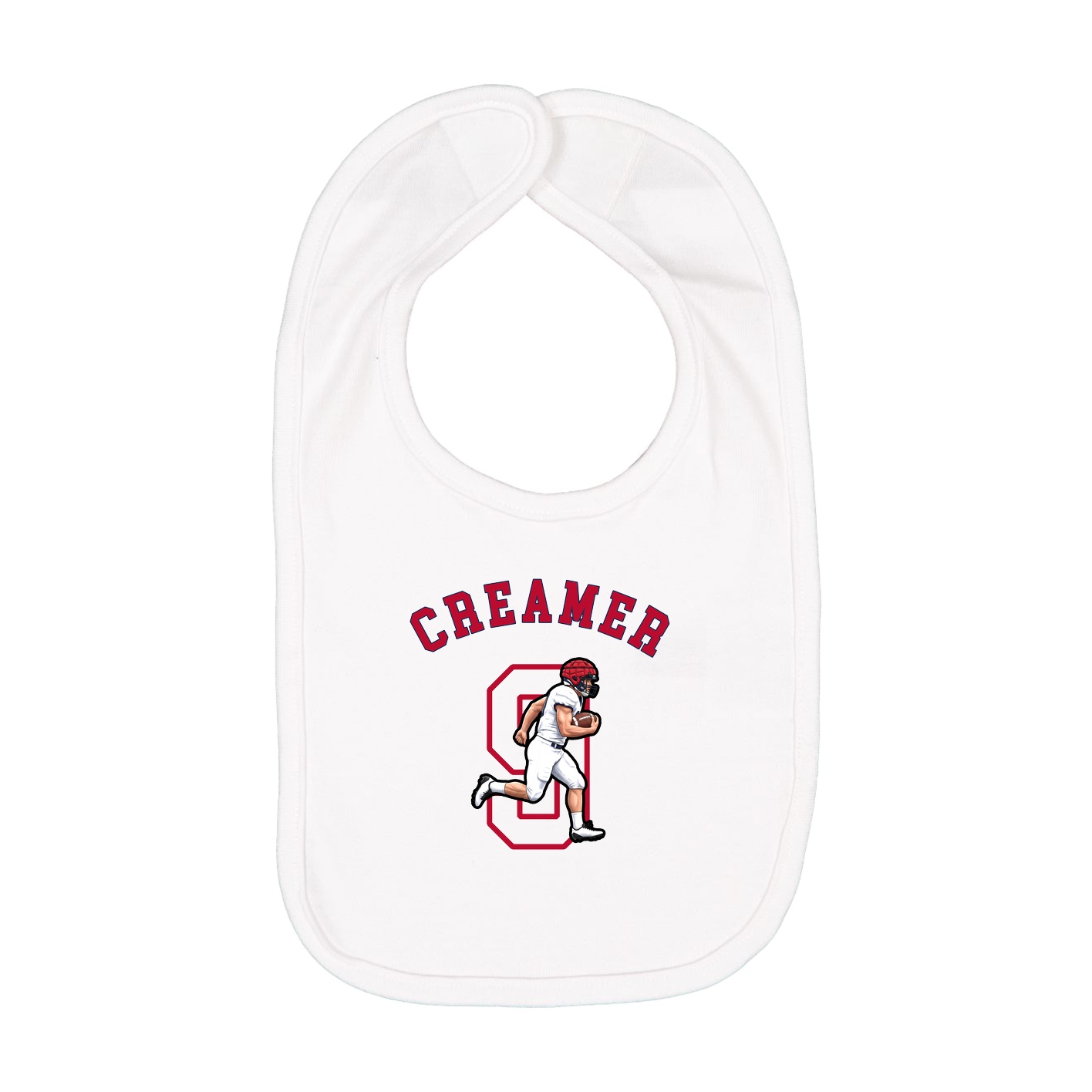 Infant Bib — Shirsey Arch in White