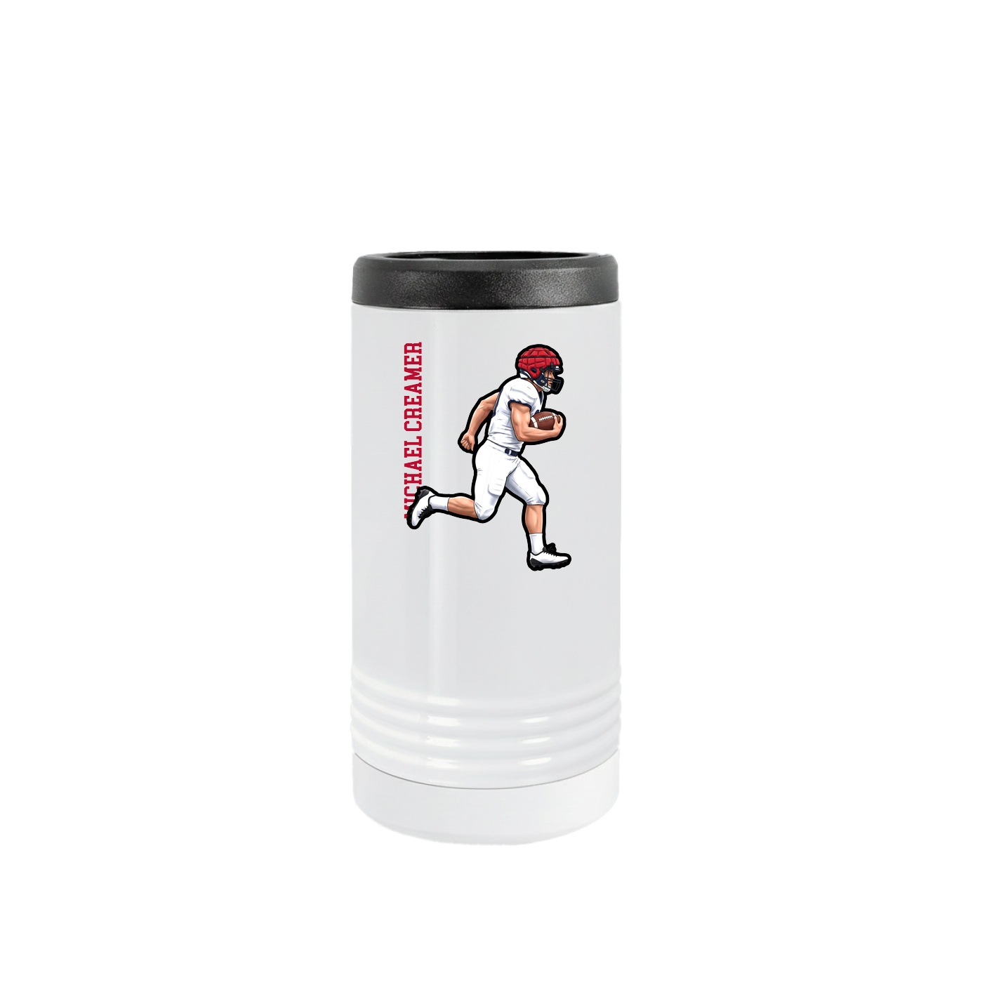 Slim Beverage Holder — Name Vertical in White