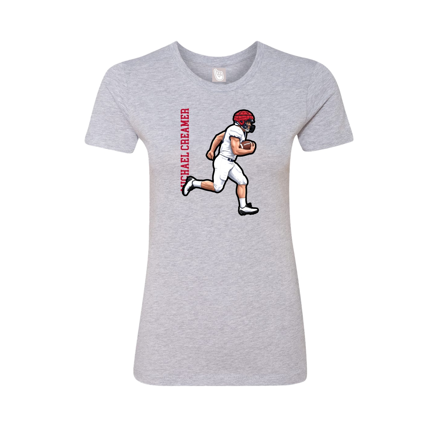 Womens Tee — Name Vertical in Grey