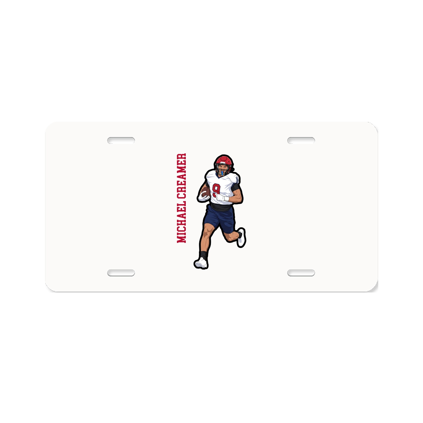 License Plate — Name Vertical in Classic