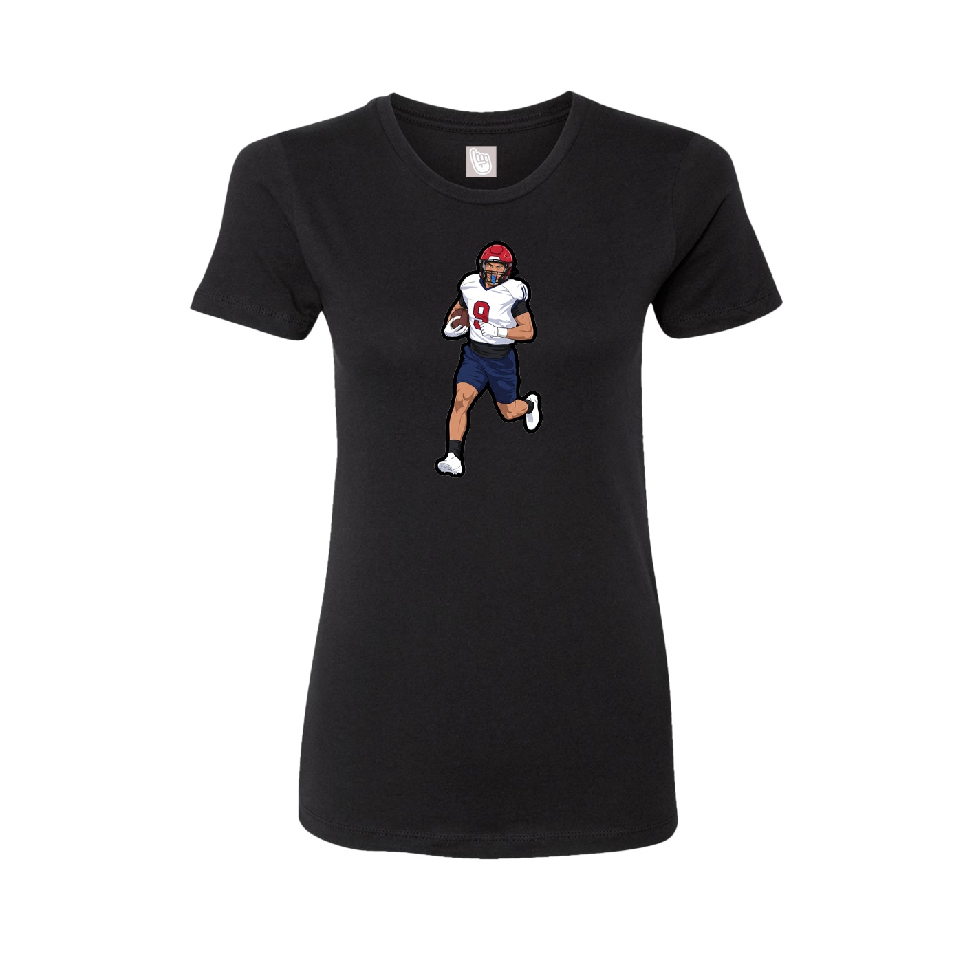 Womens Tee — Name Vertical in Black