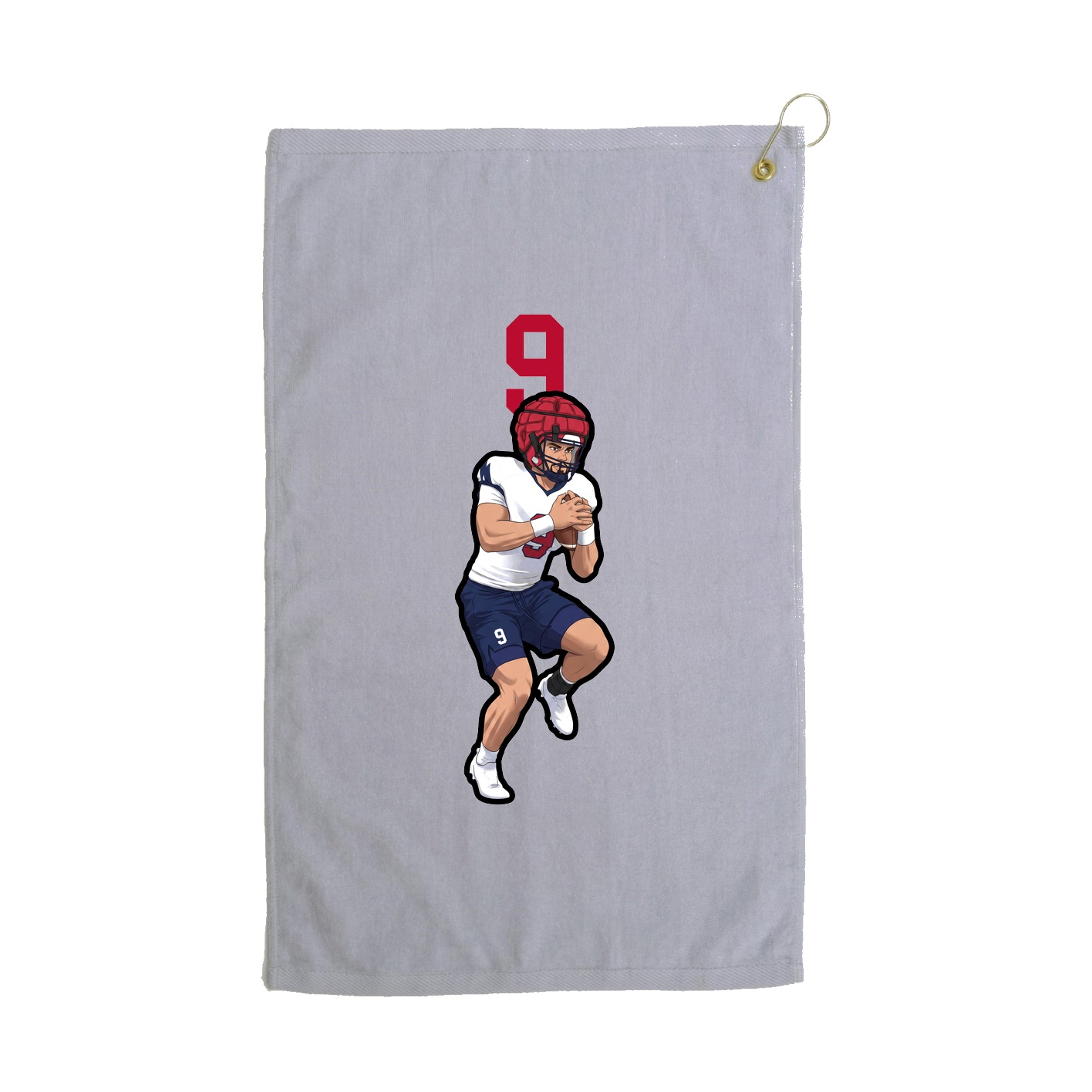 Golf Towel — Number Top in Grey