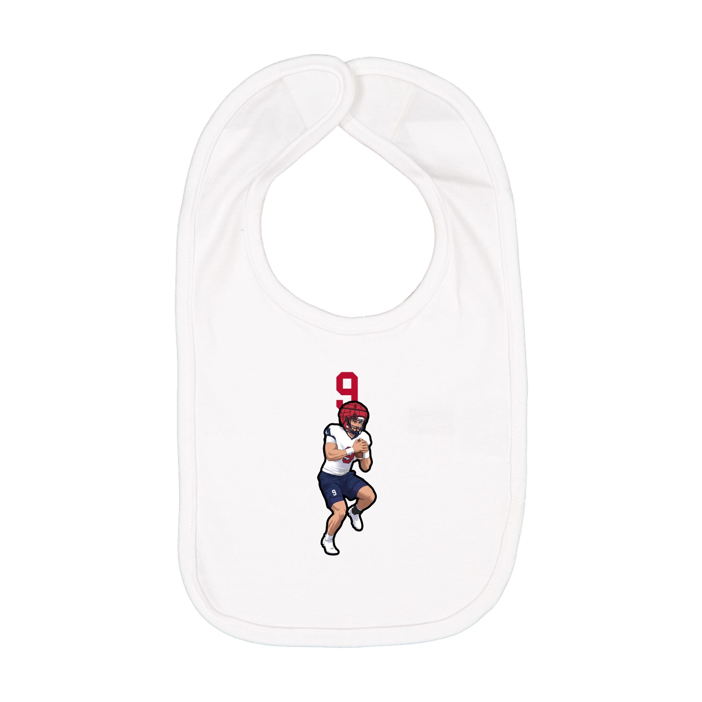 Infant Bib — Number Top in White