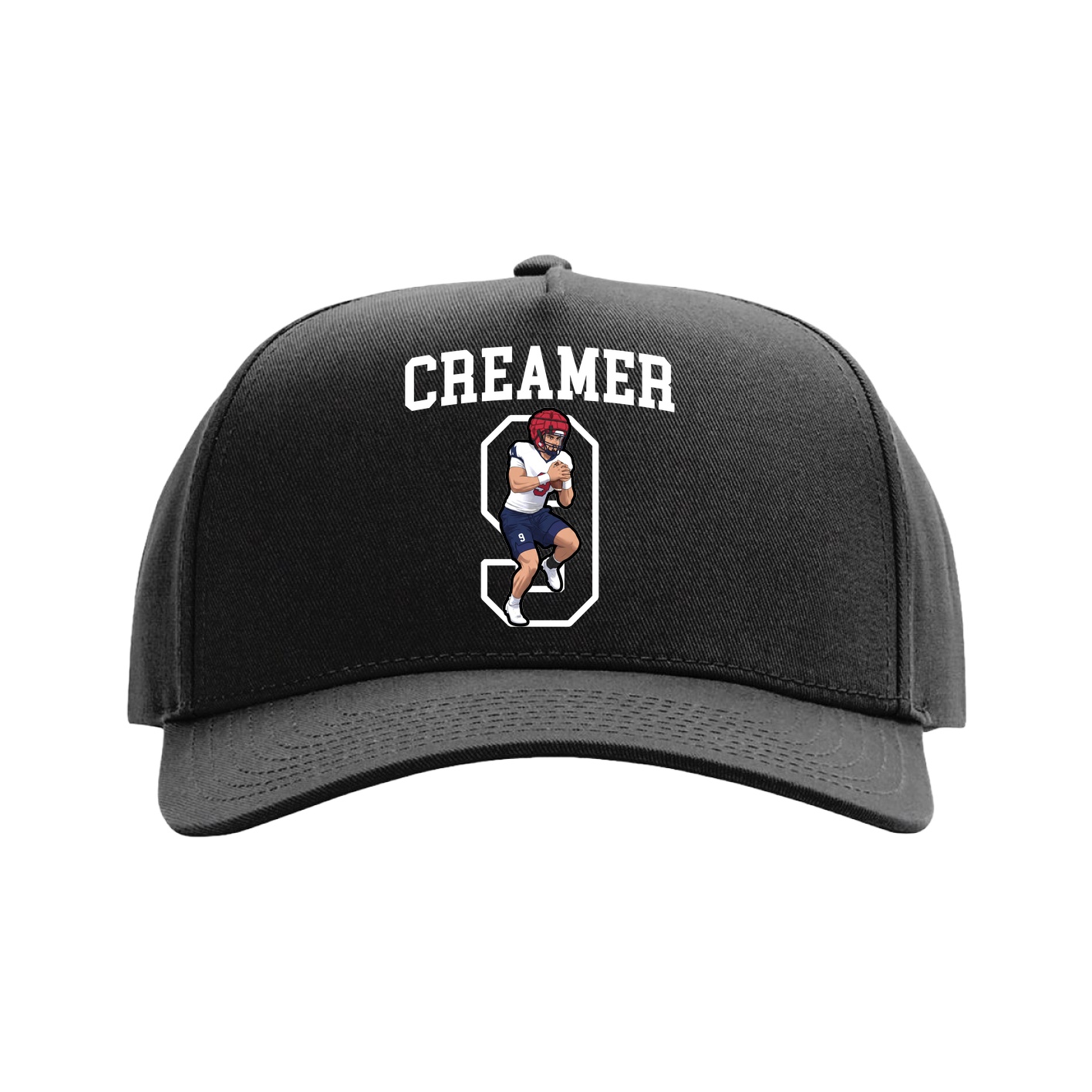 Full Fabric Five-Panel Champ Cap — Shirsey in Black