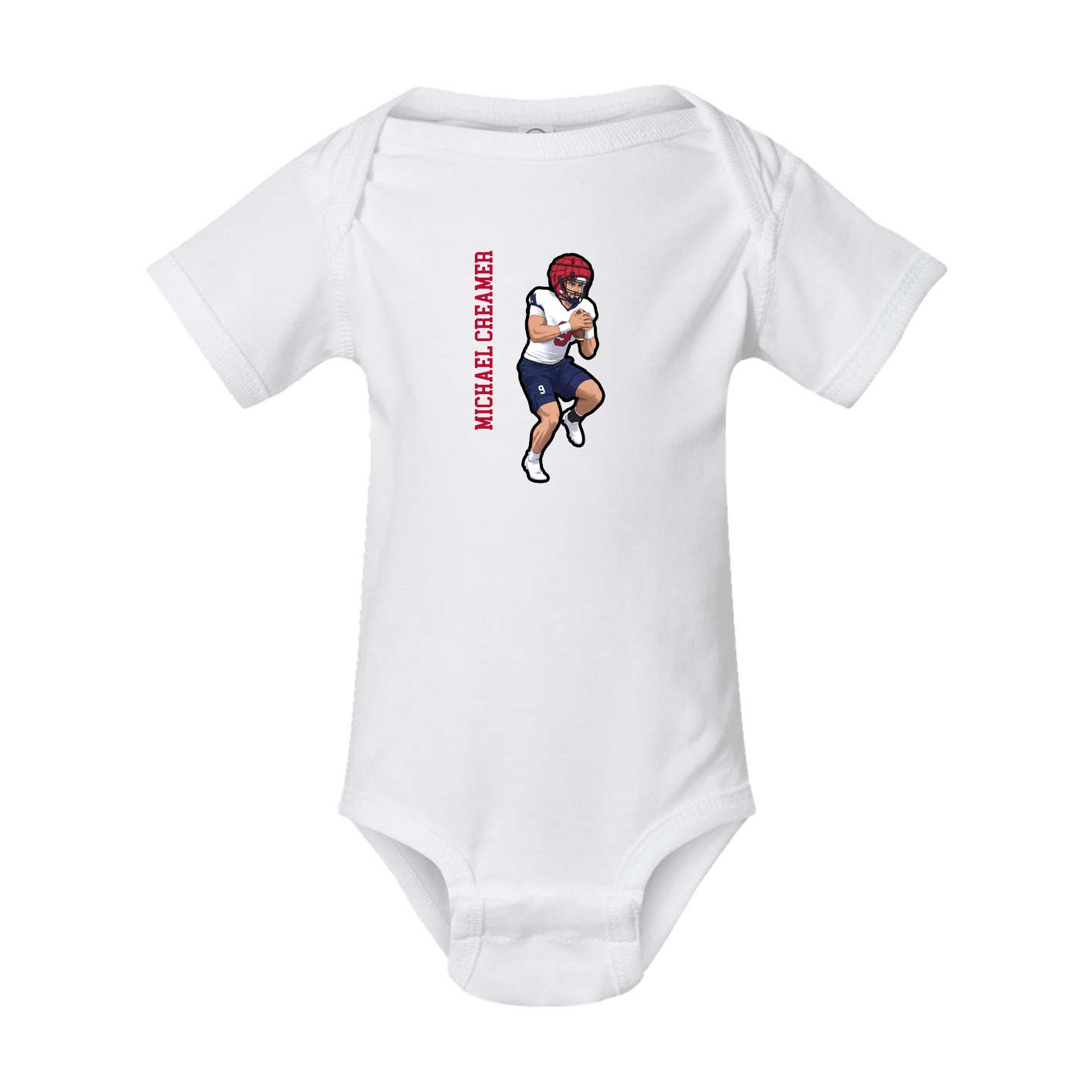 Baby Onesie — Name Vertical in White