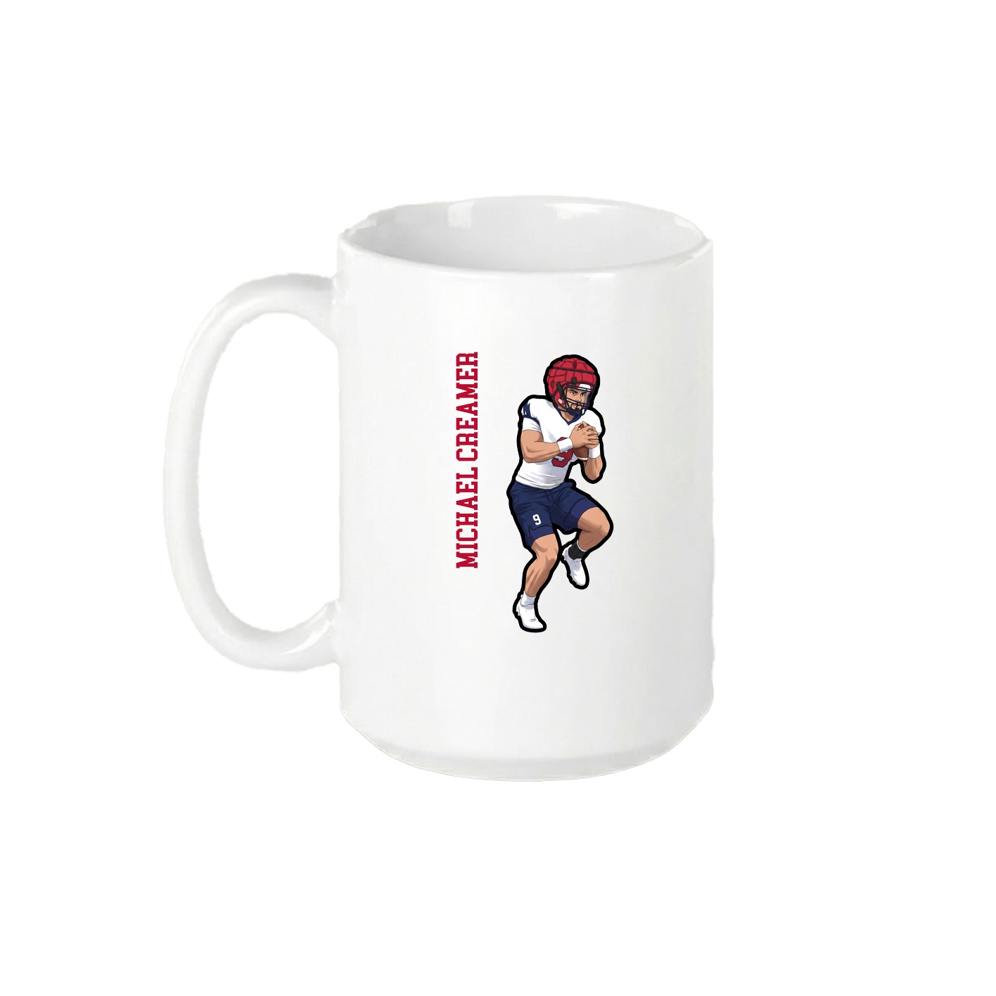 15oz Coffee Mug — Name Vertical in White