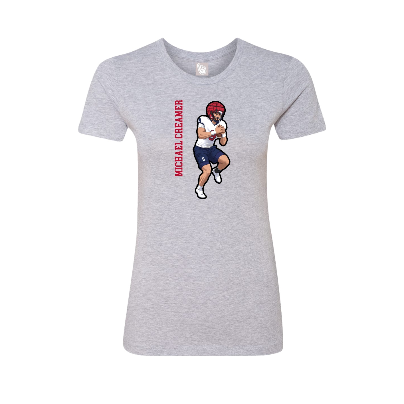 Womens Tee — Name Vertical in Grey