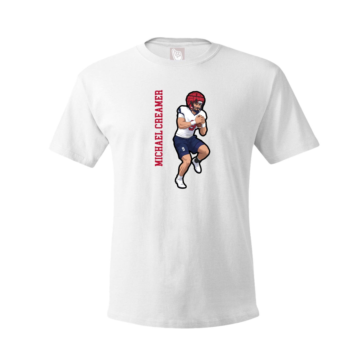 Youth Tee — Name Vertical in White
