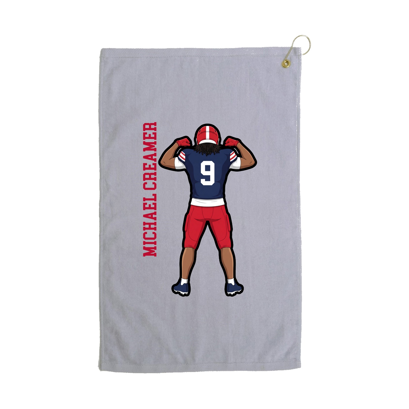 Golf Towel — Name Vertical in Grey