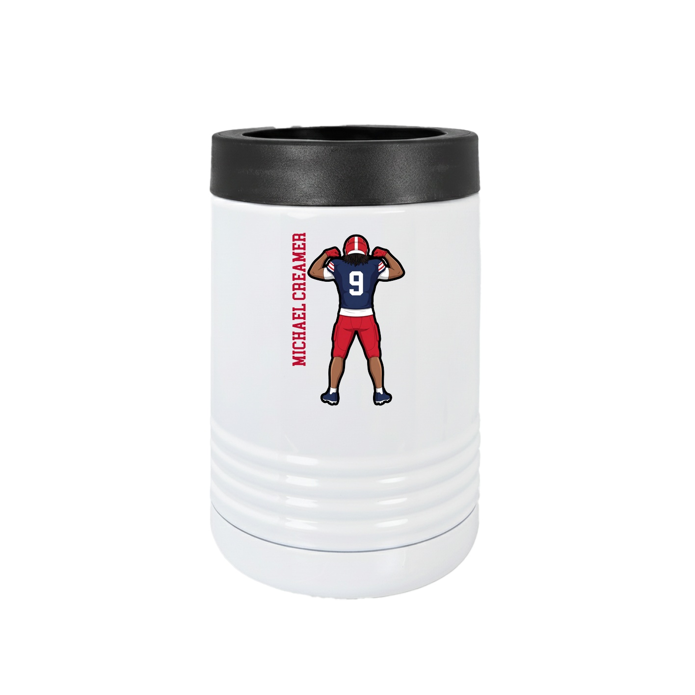 Beverage Holder — Name Vertical in White