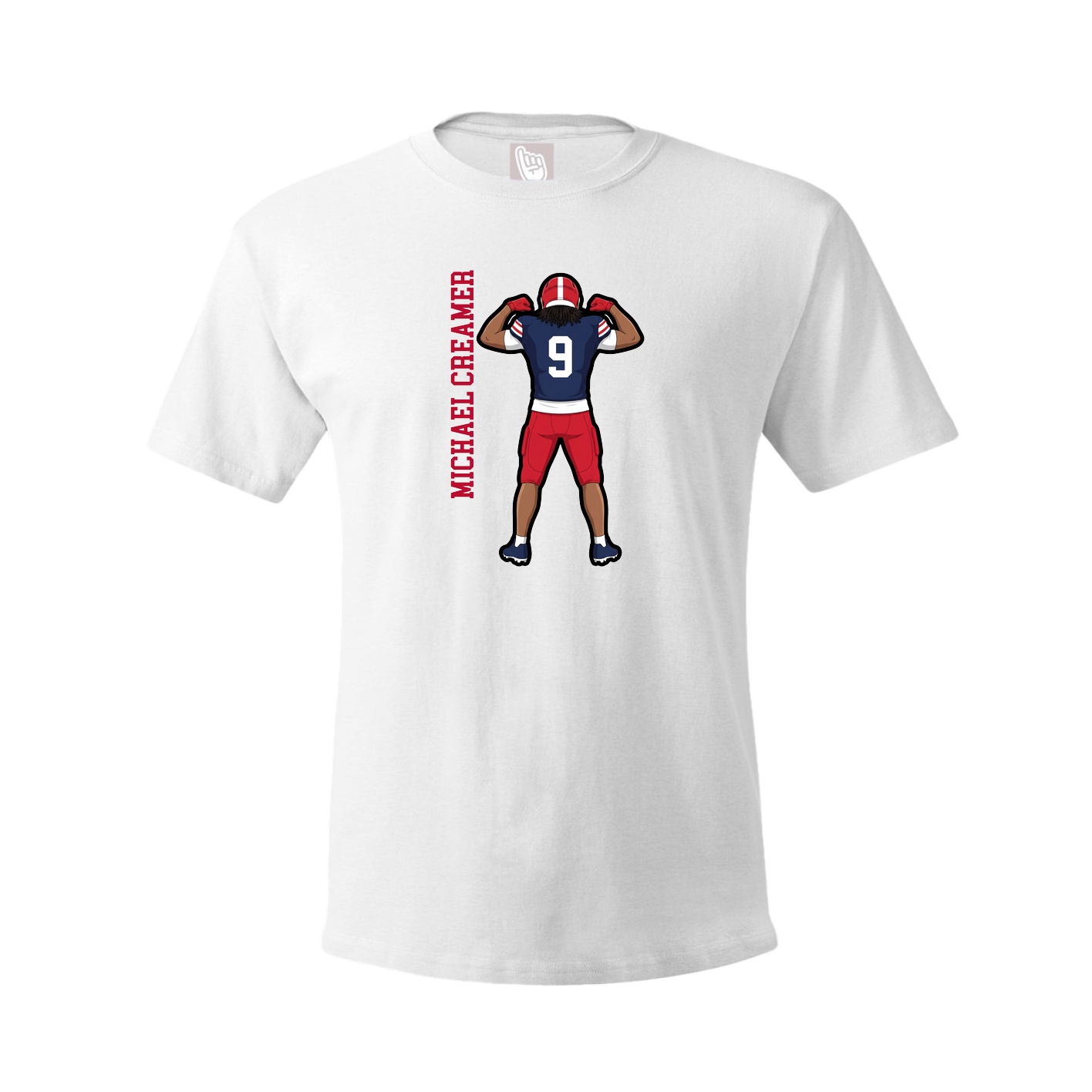 Youth Tee — Name Vertical in White