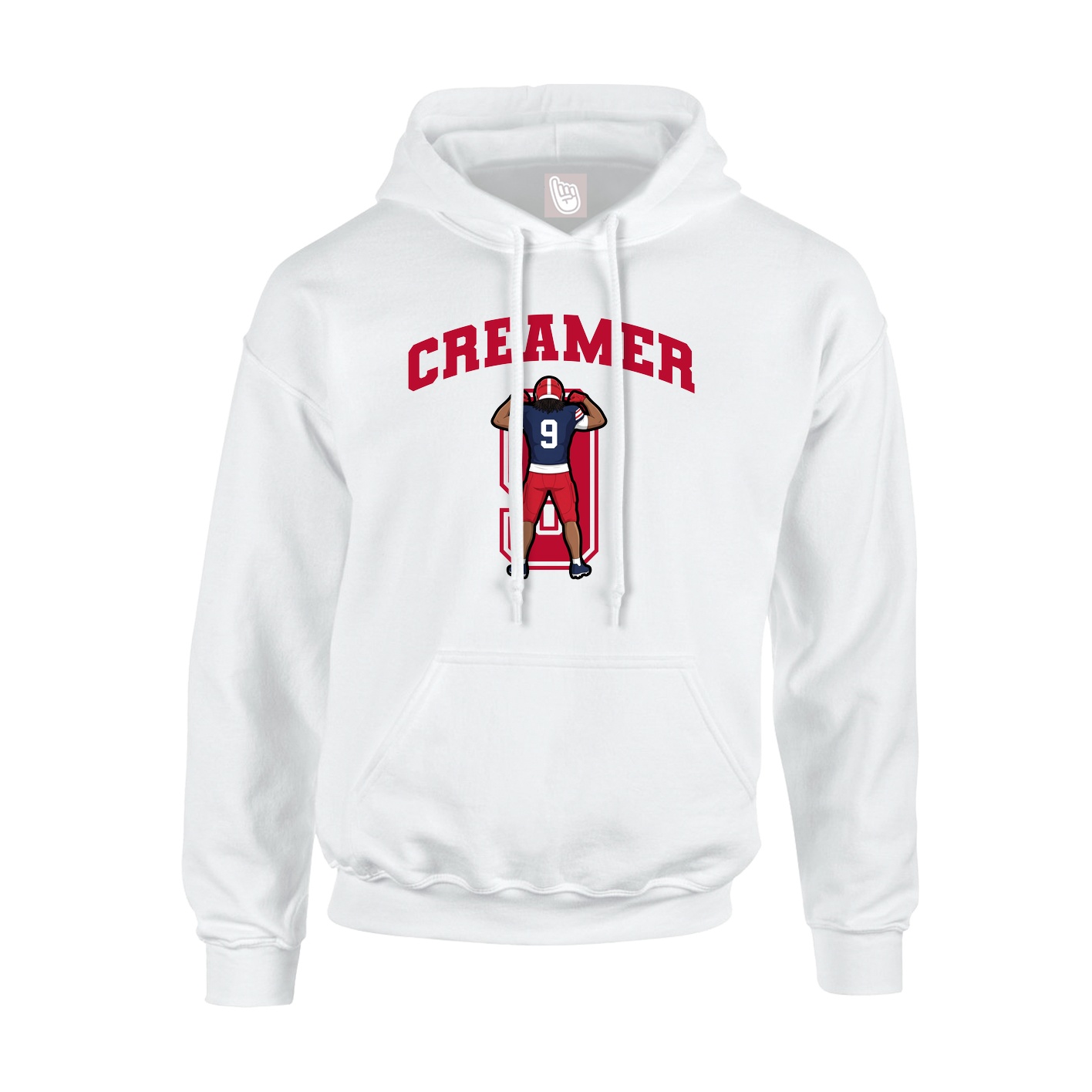 Hoodie — Number in White