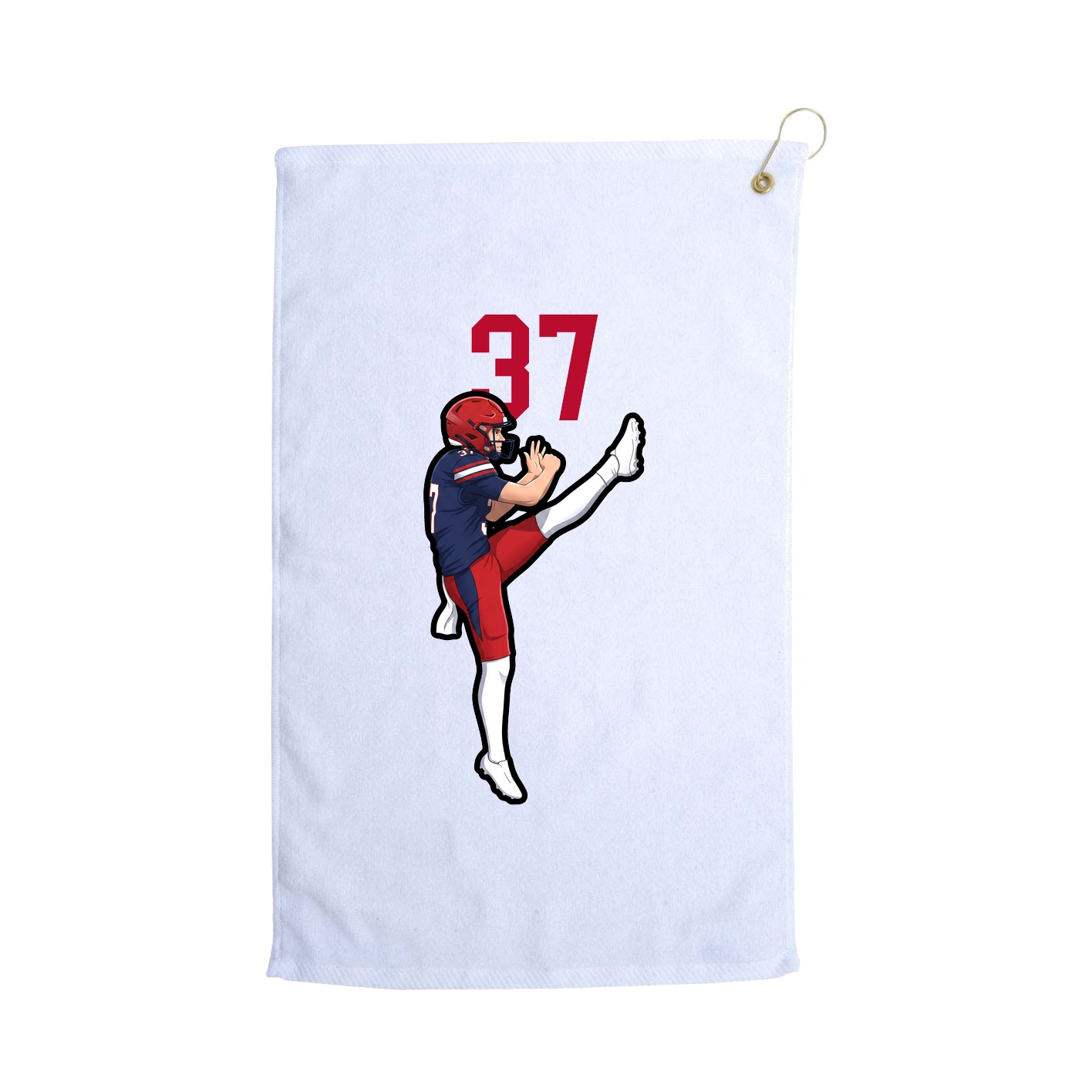 Golf Towel — Number Top in White