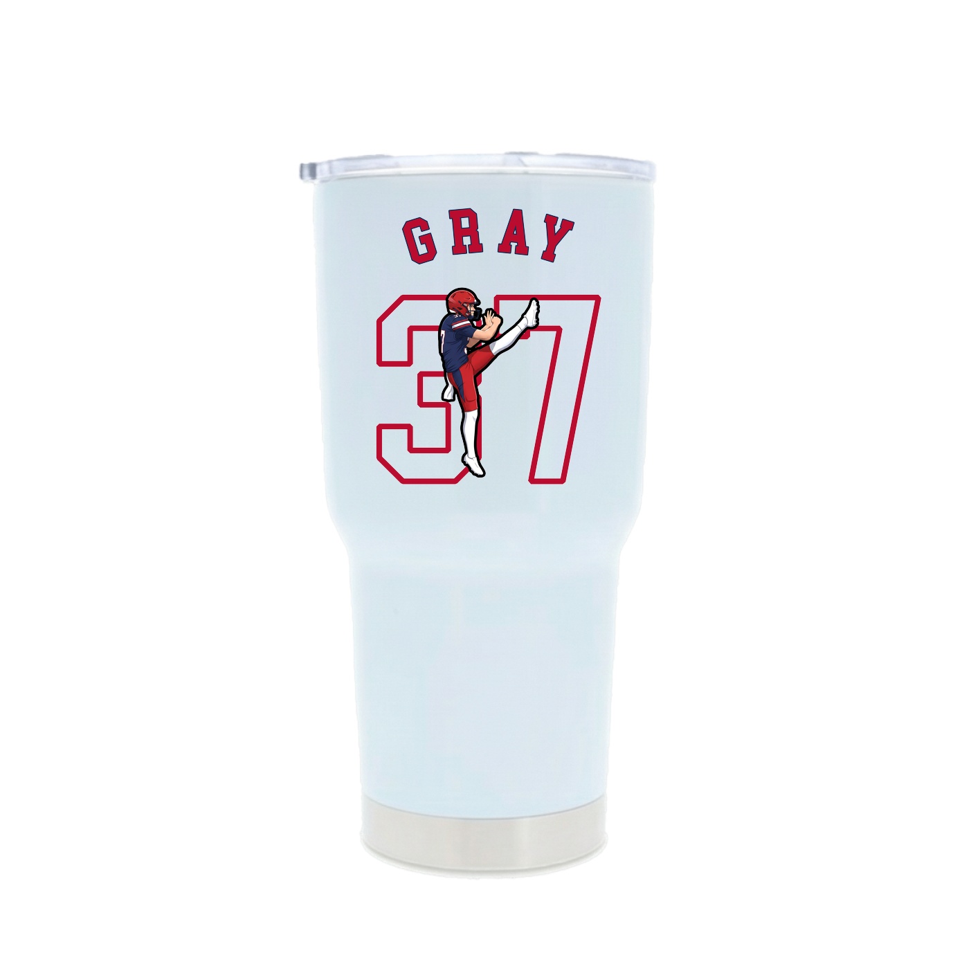 30oz Stainless Steel Tumbler — Shirsey Arch in White