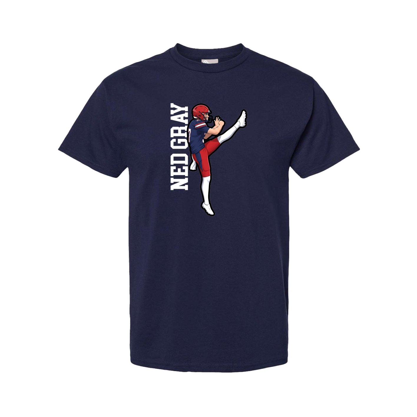Tee — Name Vertical in Navy