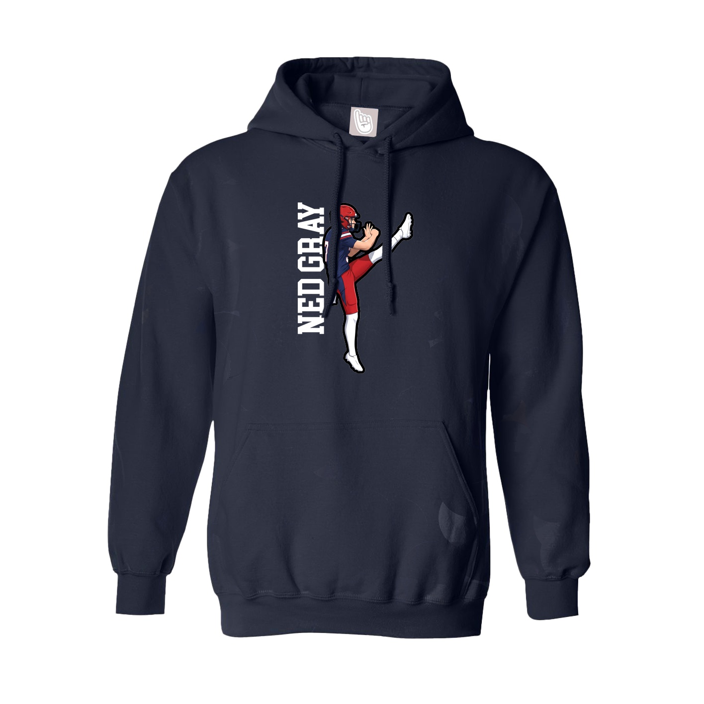 Youth Hoodie — Name Vertical in Navy