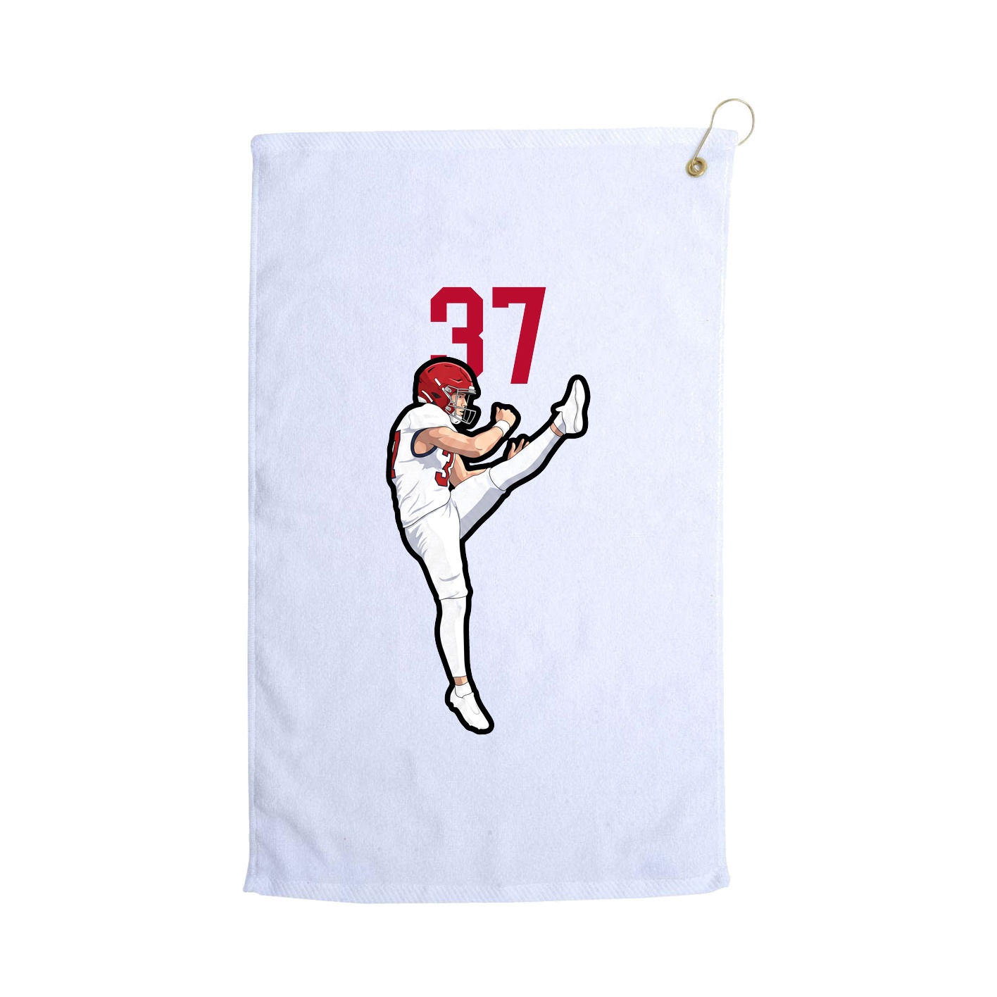 Golf Towel — Number Top in White