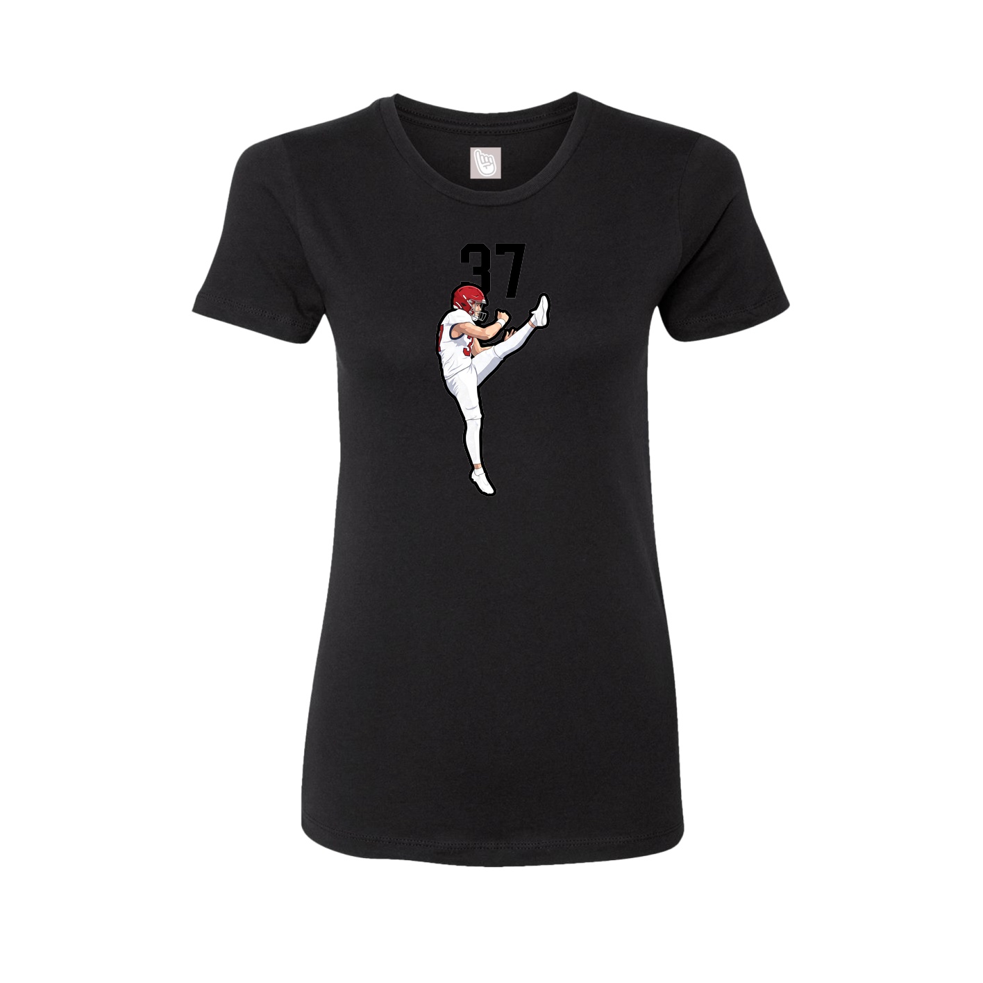 Fitted Women's Tee — Number Top in Black