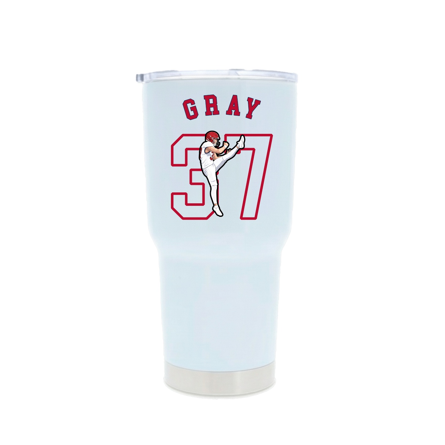 30oz Stainless Steel Tumbler — Shirsey Arch in White