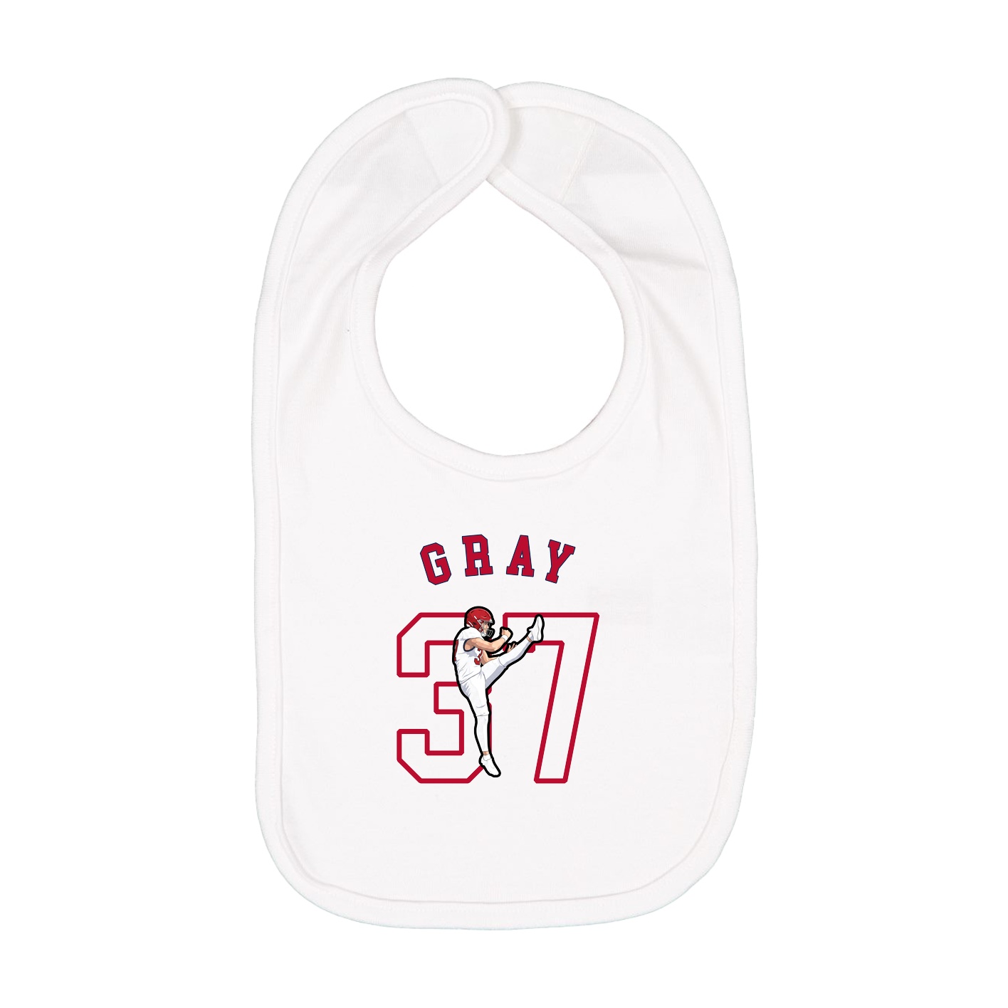 Infant Bib — Shirsey Arch in White