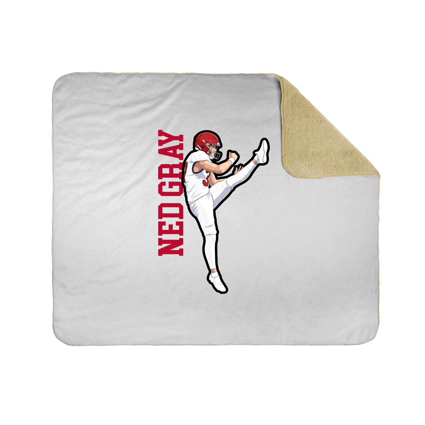 Throw Blanket — Name Vertical in White