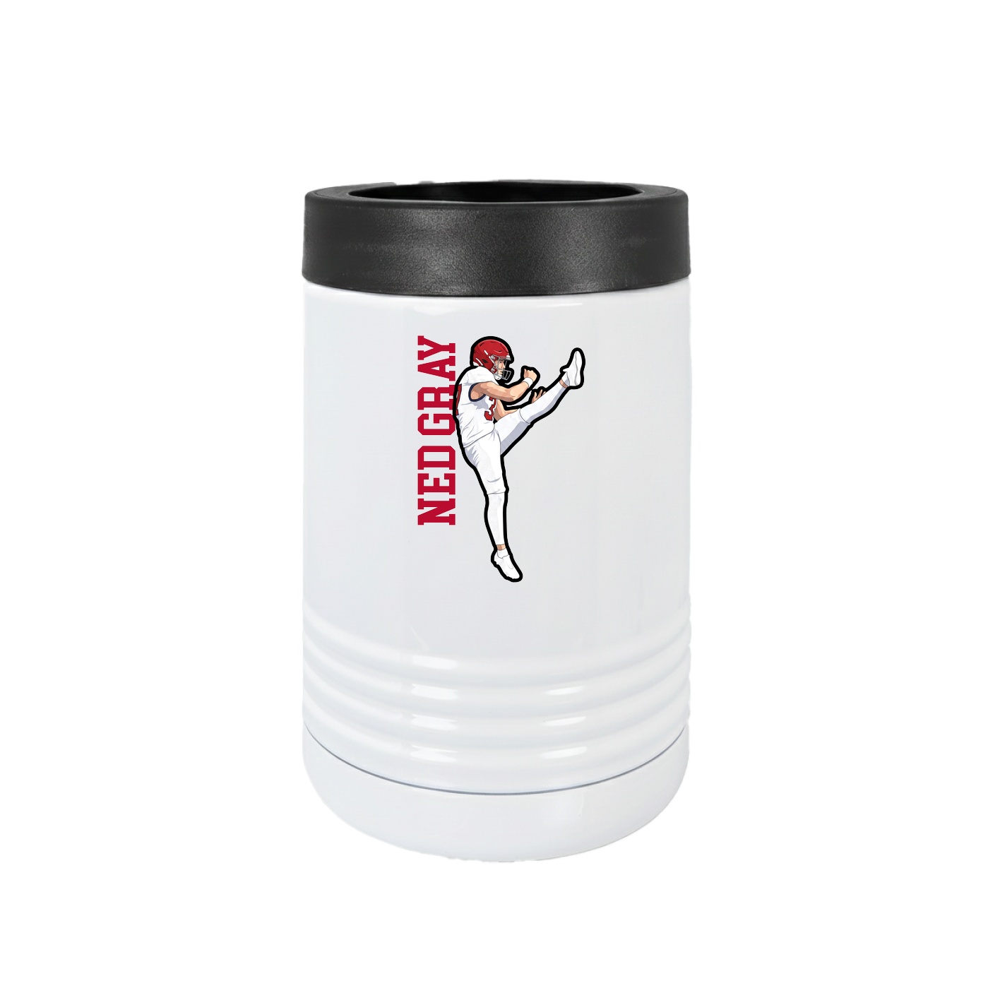 Beverage Holder — Name Vertical in White
